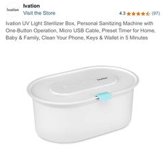 NuvoMed UV Sterilizer Box, Eliminates Up To 99% Of Germs &amp; Bacteria - $7.80