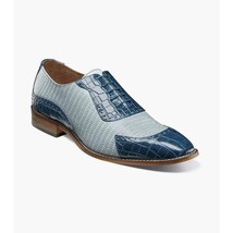 Stacy Adams Tarango Modified Cap Toe Oxford Shoes Dark Blue Multi 25770-469 image 11