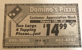 1998 Domino’s Pizza Olive Branch Mississippi Vintage Print Ad pa10 - £7.10 GBP