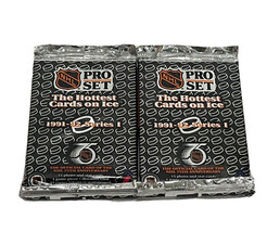 1991-92 Pro Set Hockey Series Two Un-opened Packs 15 cards per pack Gret... - $114.02 MXN