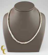 10 Strand Sterling Silver Liquid Silver Necklace Approximately 20&quot; Long - £81.19 GBP