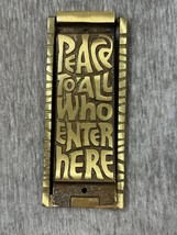 Vintage 1969 TERRA SANCTA GUILD Brass Door Knocker - Peace To All Who En... - $1,366.57 MXN