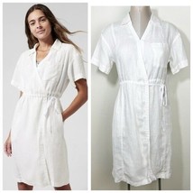 ATHLETA Playa Linen Wrap Dress Size 0 White NEW Calla Lily - $39.82
