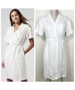 ATHLETA Playa Linen Wrap Dress Size 0 White NEW Calla Lily - $54.57 CAD