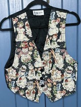Vintage Facets Tapestry Snowman Vest XS Small USA Made Christmas Winter ... - $15.84