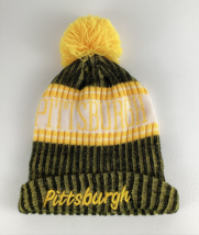 Pittsburgh Steelers Toboggan Hat Knit Beanie Pom Winter Yellow Black Adu... - $24.70