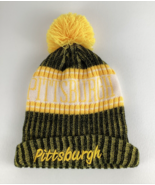 Pittsburgh Steelers Toboggan Hat Knit Beanie Pom Winter Yellow Black Adu... - $470.27 MXN