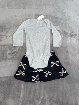 LOT of Carter&#39;s Grey Bodysuit 18M &amp; Carter&#39;s Black Bow Skirt 18M - $366.58 MXN