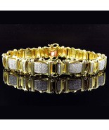 1 Ctw Real Moissanite 14K Yellow Gold Plated Statement Link Men&#39;s Bracel... - €228,89 EUR