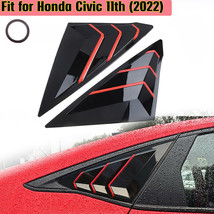 2PCS Honda Civic 2022-2023 Quarter Rear Side Window Louver Cover Glossy ... - $25.88