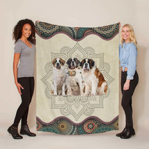 Funny St. Bernard Dog Mandala Floral Art Blanket Christmas Gift For Dogs Lover - $56.38+