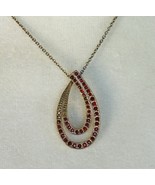 Vintage Monet Gold Tone Ruby Red Glass Necklace 10 inch - €20,21 EUR