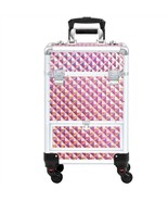 Rolling Makeup Case Large Professional Aluminum Cosmetic Case With Drawe... - £110.48 GBP