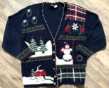 Vtg Christmas Cardigan Sweater Nutcracker Plus 1X Holiday Party Snowman ... - £13.86 GBP