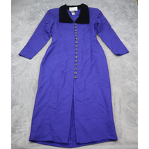 Dawn Joy Dress Womens 8 Blue Long dress Fashions Collared Long Sleeve Bu... - $25.72