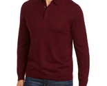 Club Room Men&#39;s Merino Wool Blend Polo Sweater,Red Plum-Large - $21.99