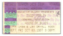 Ziggy Marley Konzert Ticket Stumpf Oktober 3 1997 Orlando Florida Haus Von Blues - £34.14 GBP