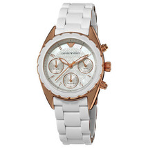 NEW Emporio Armani AR5943 Women's Sportivo Chrono Mother-of-pearl Dial Watch 50M - $128.65