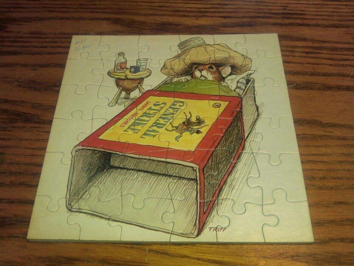 Primary image for Vintaage Wallace Tripp 36 Piece Puzzle Sick Mouse in Match Box 7.5x7.5 Square