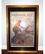 Original 1916 WWI Knowledge Wins Poster Rare Dan Smith American Public L... - €390,82 EUR