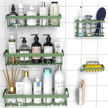 Moforoco Sage Green 5 Pack Shower Caddy Shelf Organizers No - £38.20 GBP