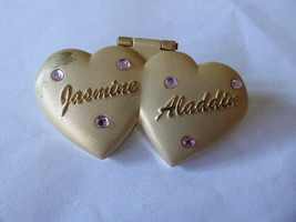 Disney Trading Pins 19093 DLR - Two Hearts (Jasmine &amp; Aladdin) Jeweled/Hinged - £33.52 GBP
