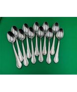 Set of 11 x Hampton Stainless Steel LAUREN Frosted Oval Soup / Dessert S... - €42,92 EUR