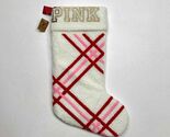 Victoria's Secret Pink White Sherpa Christmas Stocking - $19.74