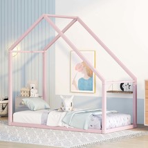 Pink Twin Metal House Kids Bed Frame - $87.99
