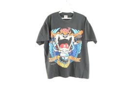 Vintage 90s Mens Large Faded Spell Out Tazmanian Devil Motorcycle T-Shirt USA - £63.26 GBP
