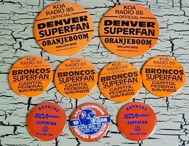 Vtg Retro Denver Broncos KOA Superfan Pin Back Button Lot pinback Superbowl Rare - £23.26 GBP