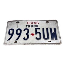 Vintage Texas Truck Collectible License Plate Original State Shape 993 5UW Tag # - £18.67 GBP