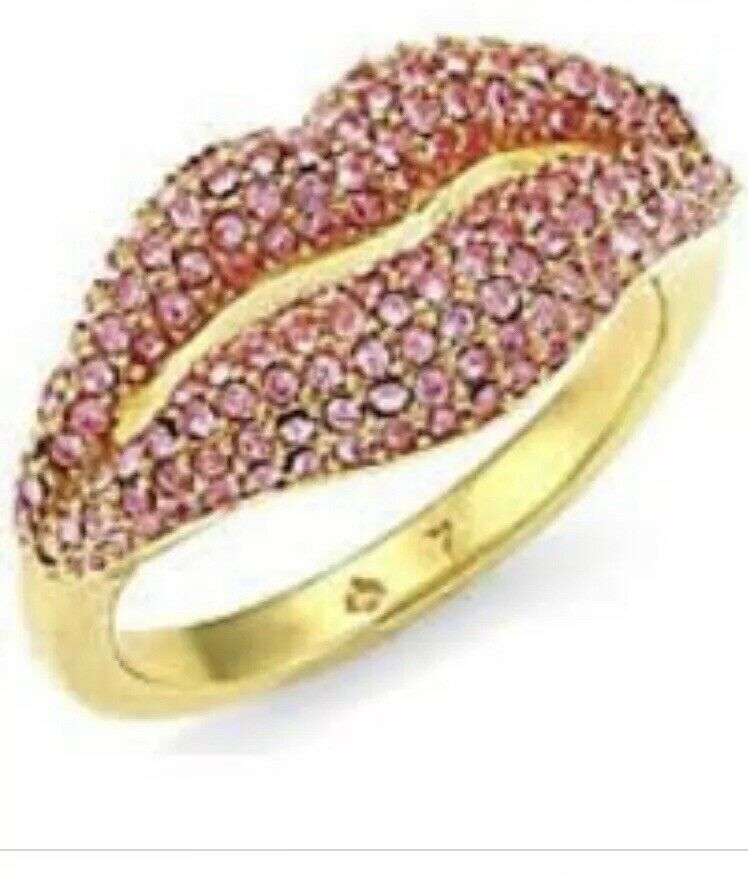 Kate Spade New York Lips Pave Statement Ring Size 6 w/ KS Dust Bag New - $62.00