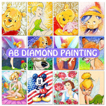 DIY AB Diamond Painting Cartoon Winnie The Pooh Art Cross Stitch Embroid... - £7.11 GBP