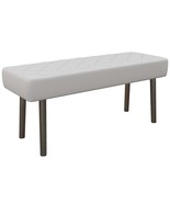 Modern Ottoman Bench, Faux Leather, Gray - $154.83 CAD