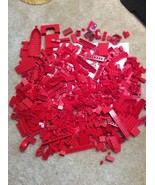 BULK LEGO RED 1 LBS 9 OZ. PARTS PIECES BUILDING BRICKS SPECIALITY LOT LOT 3 - $14.95