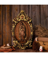 Gold-painted Our Lady of Guadalupe Wood Sculpture - £38.58 GBP+