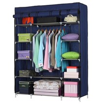 Portable Wardrobe Clothes Armoire Closet Storage Shoe Shelves Non-woven ... - £34.39 GBP