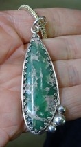 Unusual Handcrafted Variscite Pendant Set In Sterling Silver 57.5X19.1X6.0 Mm - £126.55 GBP