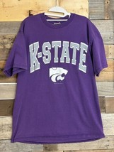 VTG Kansas K State Wildcats T-Shirt Mens XL Men&#39;s Cotton Purple Red Oak USA - £14.94 GBP
