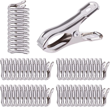Garden Clips - 55Pcs 1In Large Open Stainless Steel Greenhouse Clips, Hoops Clam - £18.51 GBP