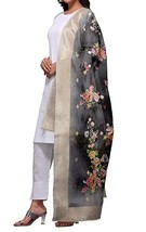 Jacquard Dupatta Silk Zari ethnic Indian Chunni Buds Women/Girl Wedding Black - £26.64 GBP