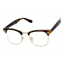 CLASSIC VINTAGE RETRO Style Clear Lens EYE GLASSES Tortoise &amp; Gold Fashi... - £11.32 GBP