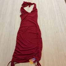Women&#39;s Dress Halter Bodycon Mini Size 2  XS Ruched Sides SHEIN Red Bran... - £9.16 GBP