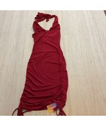 Women&#39;s Dress Halter Bodycon Mini Size 2  XS Ruched Sides SHEIN Red Bran... - $11.65