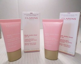 2 New * Clarins * Multi Active Jour Spf 20 Day Cream Travel Size .5oz 15ml Nib - $19.80