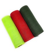 Watermelon 10&quot; Non Metallic Deco Mesh Ribbon Rolls (Ripe Red, Rind Green... - £20.45 GBP