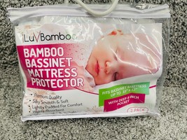  iLuVBamboo Mattrese Protector Cover Bamboo Bassinet Waterproof 33 x 17&quot; 2 Pack - £14.07 GBP