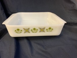 Vintage Anchor Hocking Fire King #435 Green Meadow 8” Square Baking Dish - £11.43 GBP