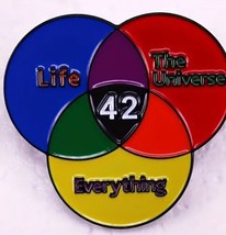 New Hitchhiker’s Guide To The Galaxy Meaning Of Life “42” Metal Enamel Pin - £5.09 GBP